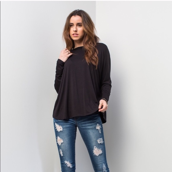 ONE LEFT 🖤 Black Open Back Dressy Top - Picture 3 of 5